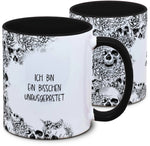 Keramiktasse mit Totenkopf: Ich bin ein bisschen unausgerastet Motiv von Tassenkasper