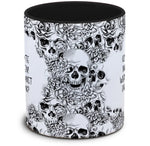 Tasse Totenkopf und Spruch: "Ich werde heute nicht kündigen! Wer bezahlt sonst die Rechnungen?"