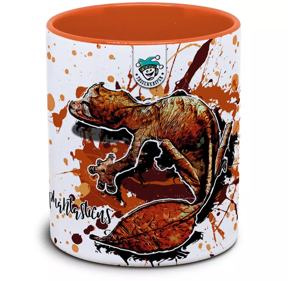 Keramiktasse mit Uroplatus phantasticus / Blattschwanzgecko Motiv von Tassenkasper