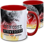Keramiktasse mit DDR Held der Arbeit Motiv von Tassenkasper