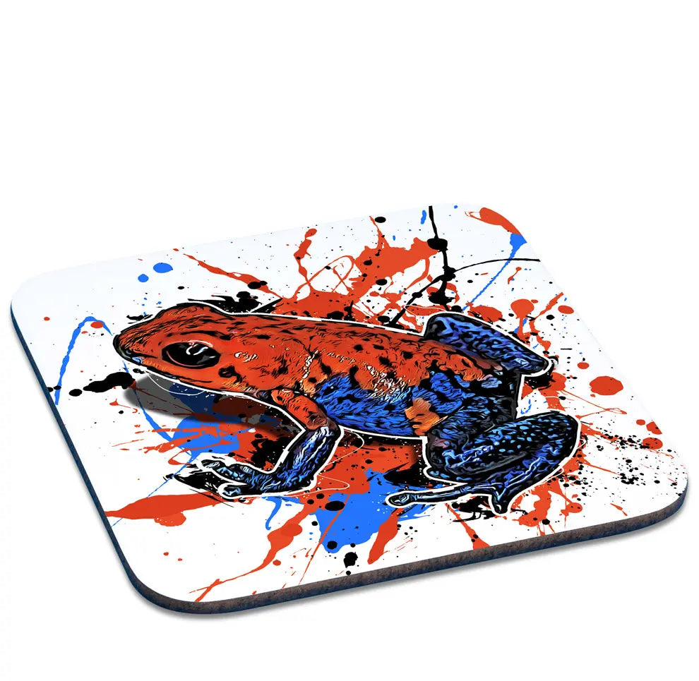Untersetzer mit Oophaga pumilio (Blue Jeans) Motiv von Tassenkasper