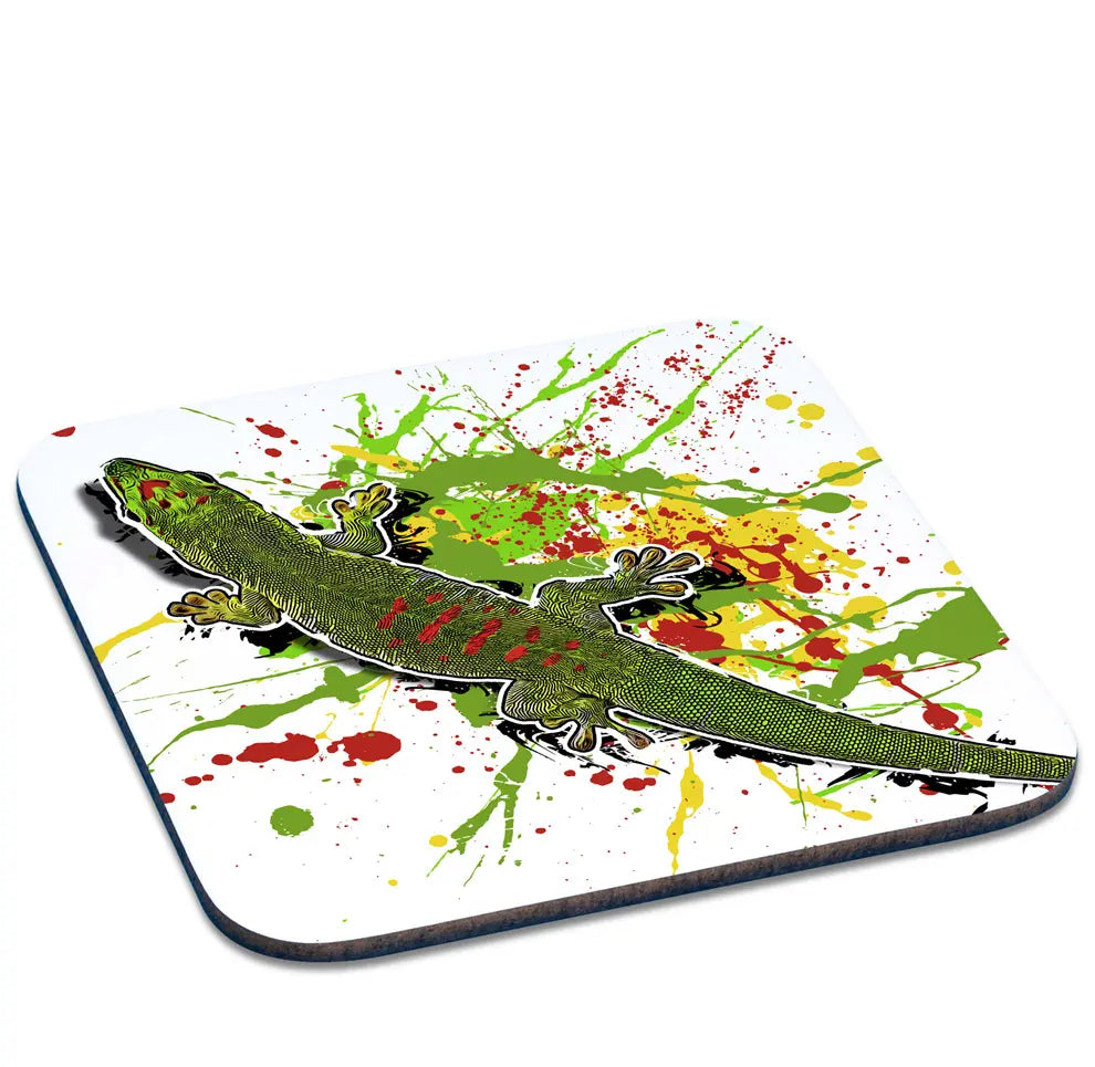 Untersetzer mit Phelsuma grandis / Taggecko Motiv von Tassenkasper