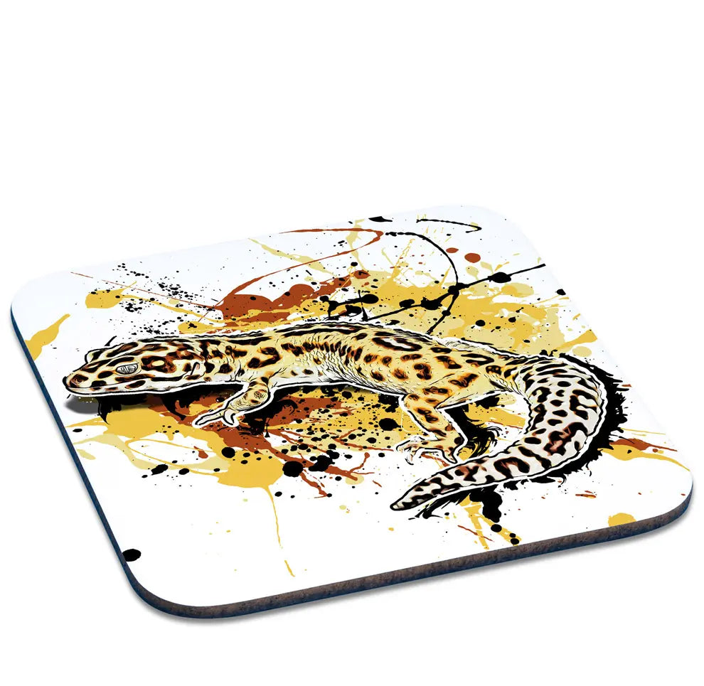 Untersetzer mit Eublepharis macularius / Leopardgecko Motiv von Tassenkasper