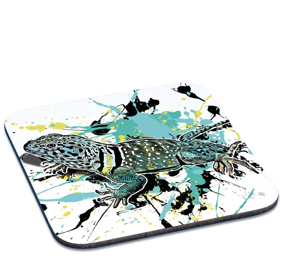 Untersetzer mit Crotaphytus collaris / Halsbandleguan Motiv von Tassenkasper