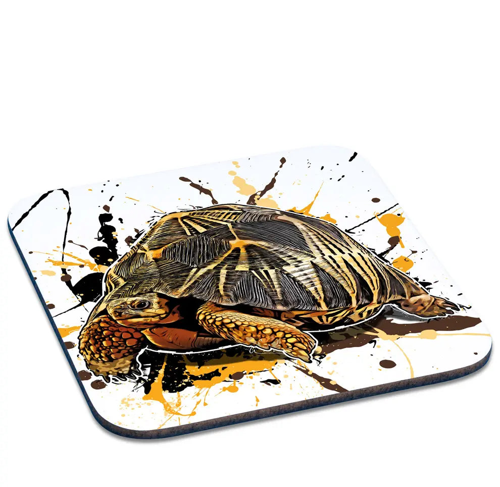 Untersetzer mit Astrochelys radiata / Strahlenschildkröte Motiv von Tassenkasper