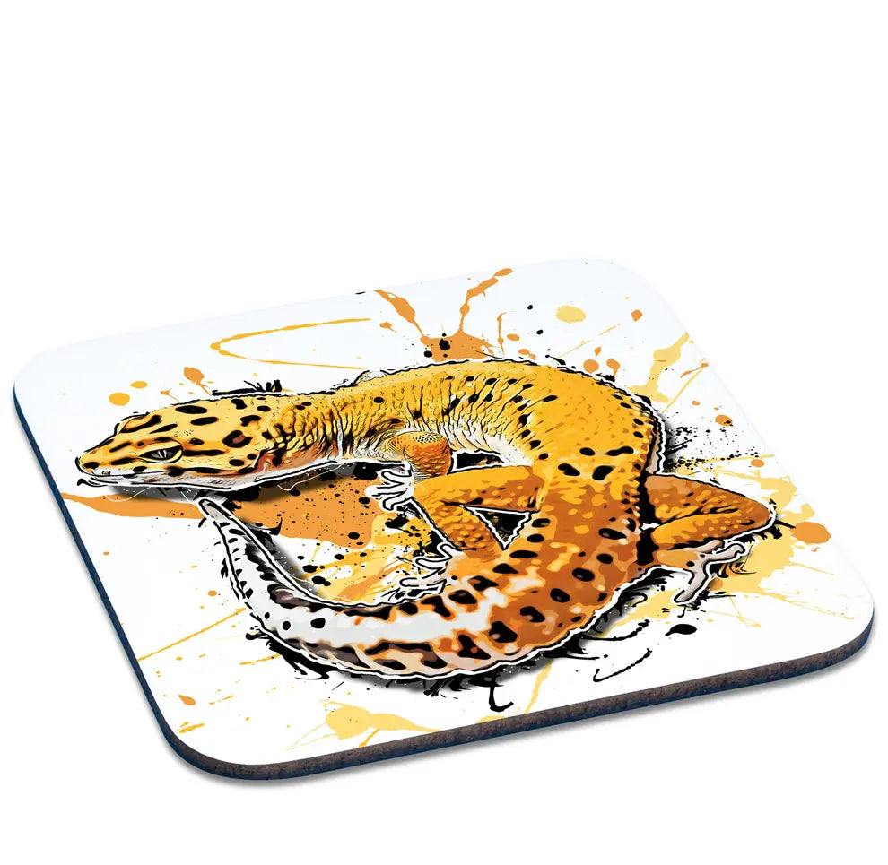 Untersetzer mit Eublepharis macularius (Tangerine Stripe) / Leopardgecko Motiv von Tassenkasper