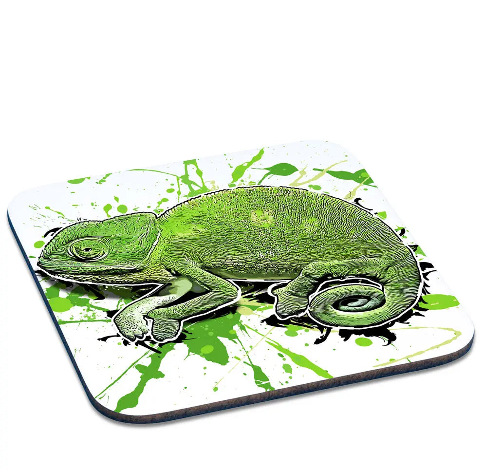 Untersetzer mit Chameleo chameleon restricta / Europäisches Chamäleon Motiv von Tassenkasper