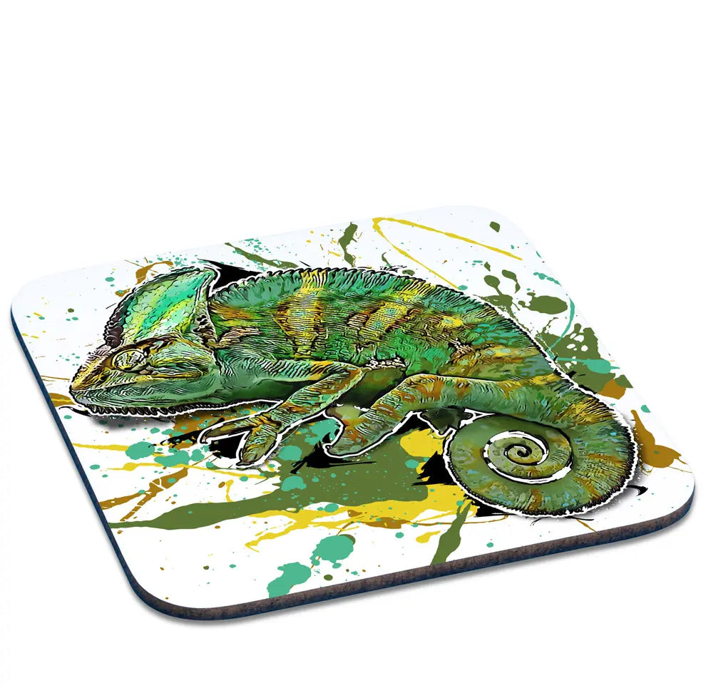 Untersetzer mit Chamaeleo calyptratus / Jemenchamäleon Motiv von Tassenkasper
