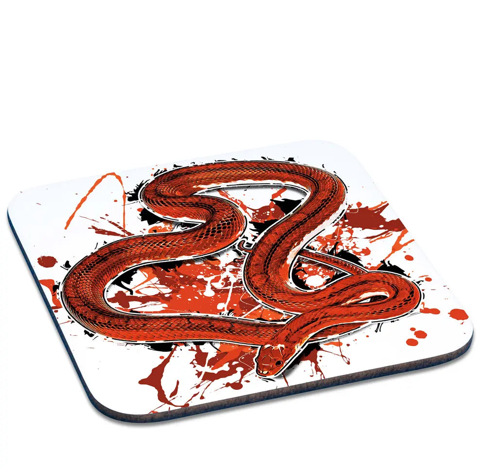 Untersetzer mit Pantherophis guttatus (Pied Sided Bloodred) / Kornnatter Motiv von Tassenkasper