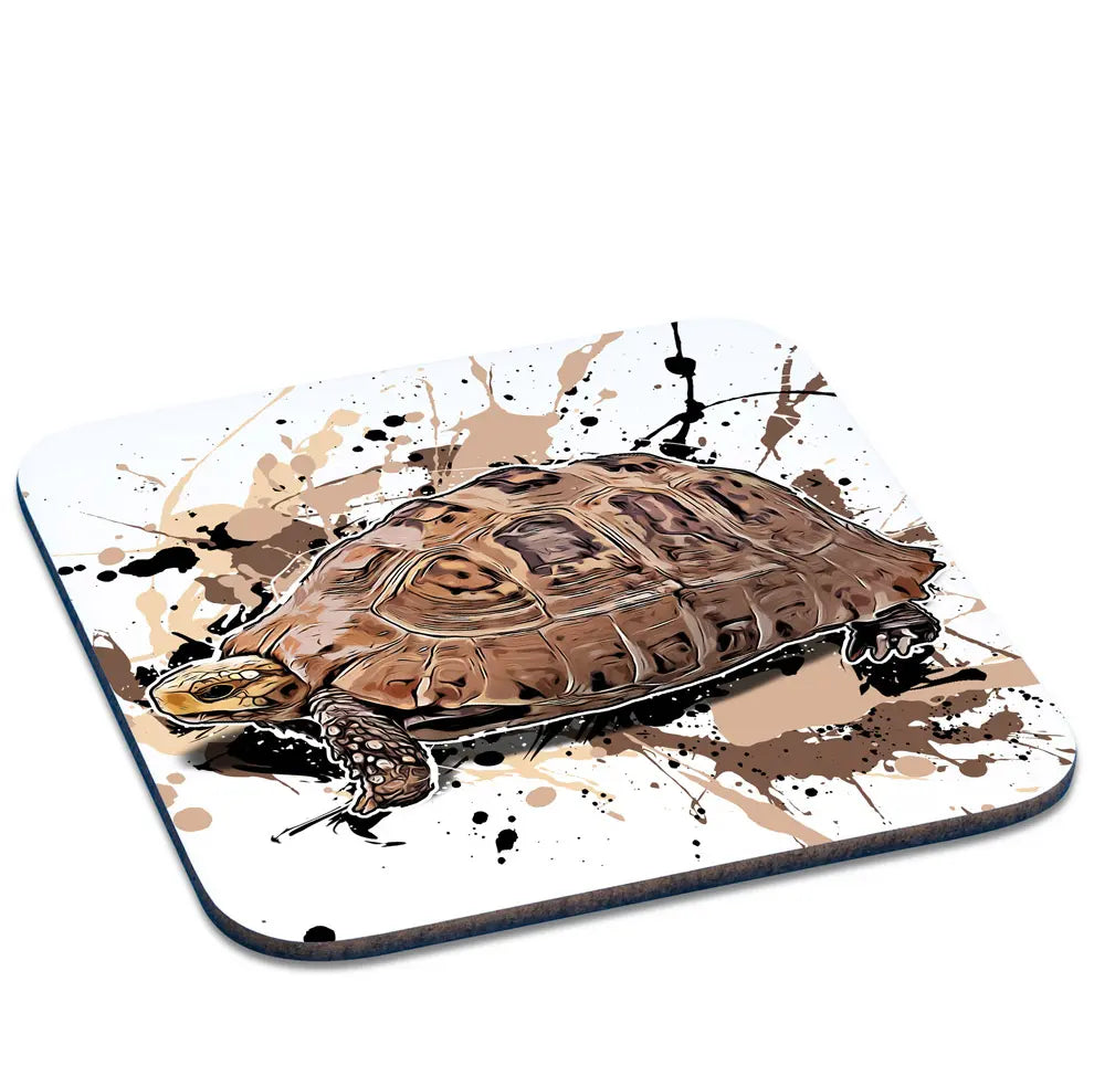 Untersetzer mit Indotestudo elongata / Gelbkopfschildkröte Motiv von Tassenkasper