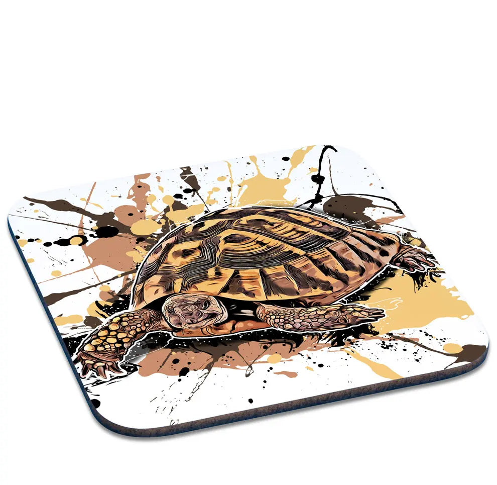 Untersetzer mit Testudo hermanni / Griechische Landschildkröte Motiv von Tassenkasper