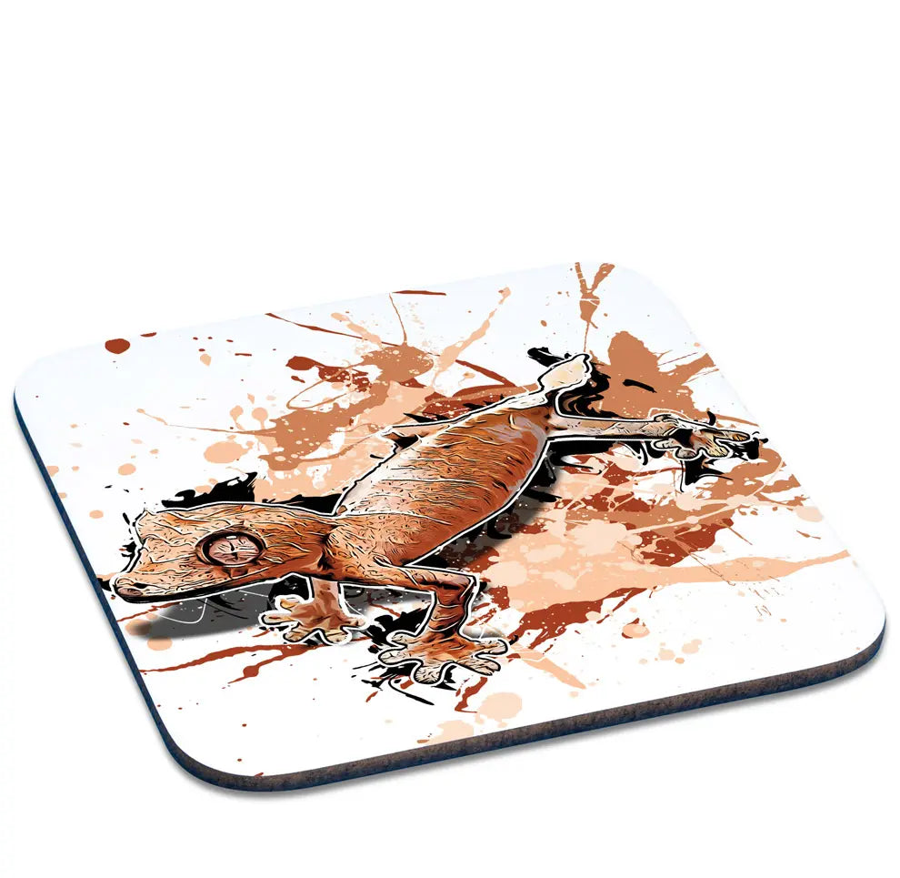 Untersetzer mit Uroplatus ebenaui / Pfeilschwanzgecko Motiv von Tassenkasper