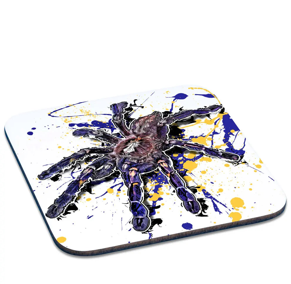 Untersetzer mit Poecilotheria metallica / Blaue Ornament-Vogelspinne Motiv von Tassenkasper
