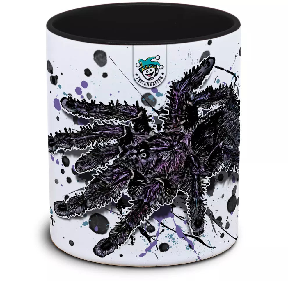Keramiktasse mit Avicularia purpurea / Schwarze Purpur-Vogelspinne Motiv von Tassenkasper