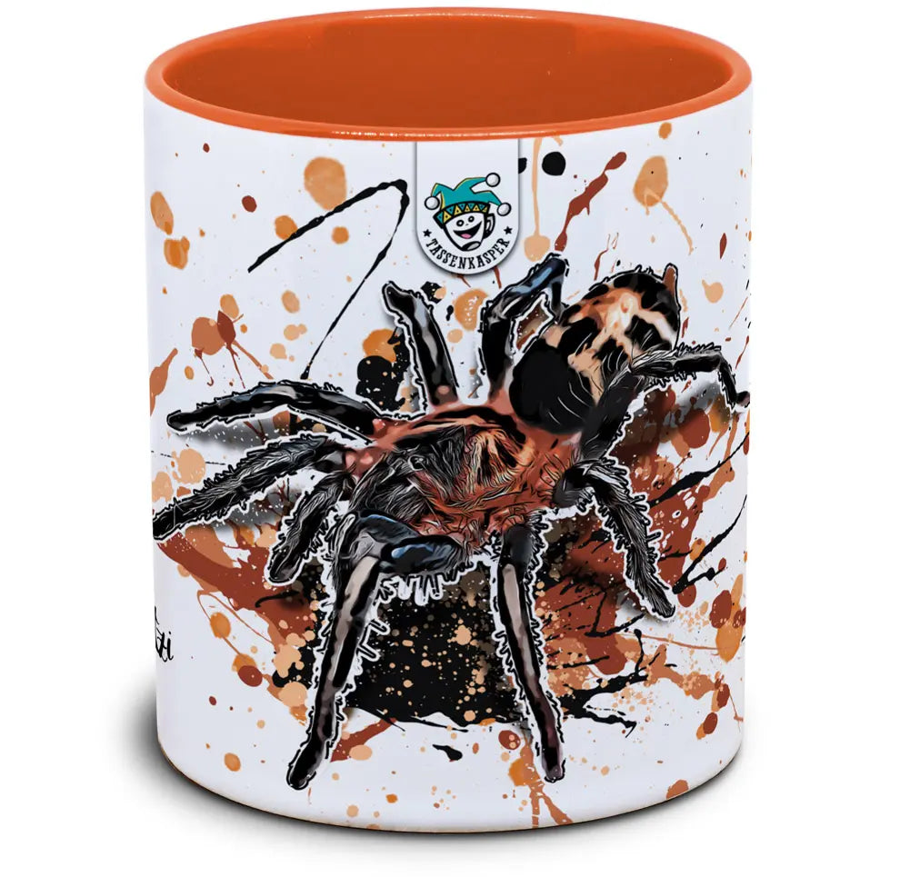 Keramiktasse mit Cyriocosmus leetzi / Zwergvogelspinne Motiv von Tassenkasper