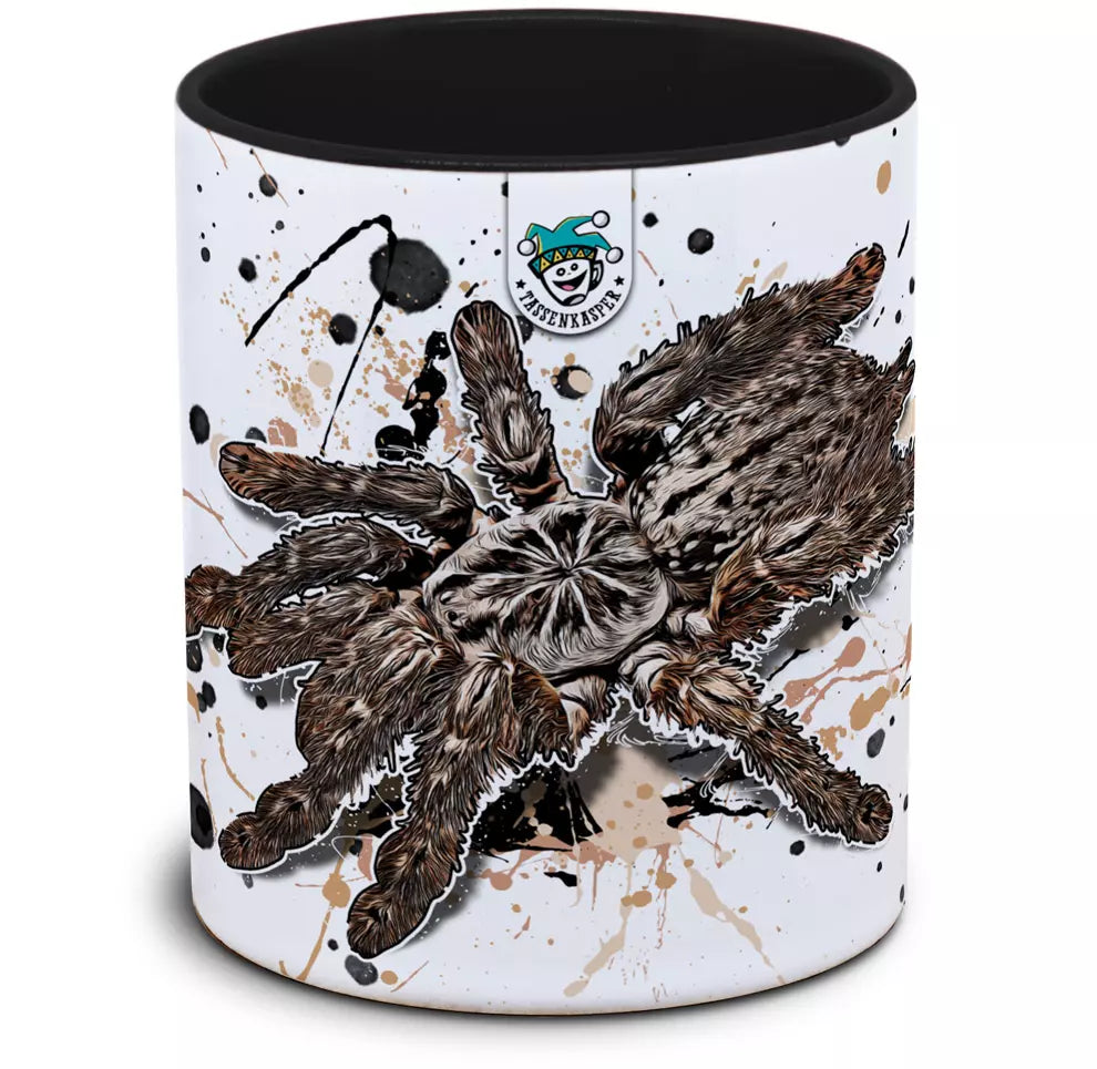 Keramiktasse mit Heteroscodra maculata / Marmorvogelspinne Motiv von Tassenkasper