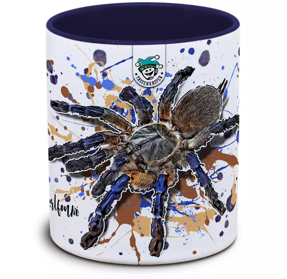 Keramiktasse mit Monocentropus balfouri / Blaue Jemen-Vogelspinne Motiv von Tassenkasper