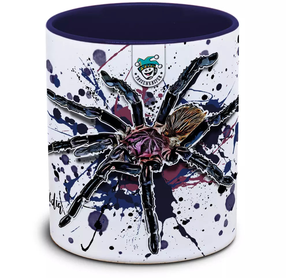 Keramiktasse mit Xenesthis intermedia / Amazon Blue Bloom Birdeater Tarantula Motiv von Tassenkasper