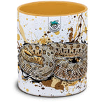 Reptilien Tasse in goldgelb mit Heterodon nasicus frosted Hakennasennatter von Tassenkasper