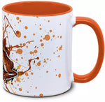 Reptilien Tasse mit Fuchsgesichtgecko Aeluroscalabotes felinusin orange seitlich links des Henkels