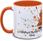 Tasse mit Eublepharis macularius Leopardgecko Blood Seitenansicht rechts des Henkels