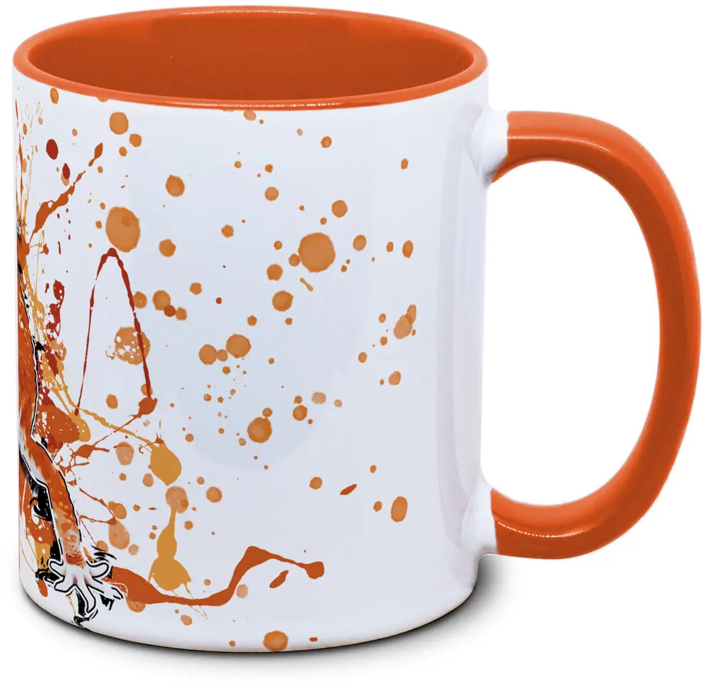 Tasse mit Eublepharis macularius Leopardgecko Blood Seitenansicht links des Henkels