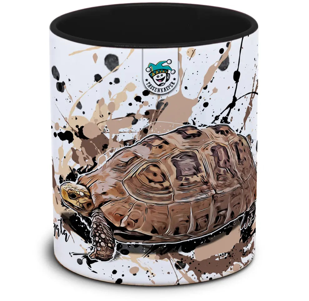 Tasse mit Indotestudo elongata Gelbkopfschildkroete