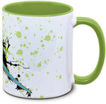 Tasse mit Phelsuma klemmeri blauer Bambus Taggecko Seitenansicht links des Henkels
