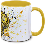 Tasse mit Python regius Super Disco Clown Koenigspython Seitenansicht links des Henkels