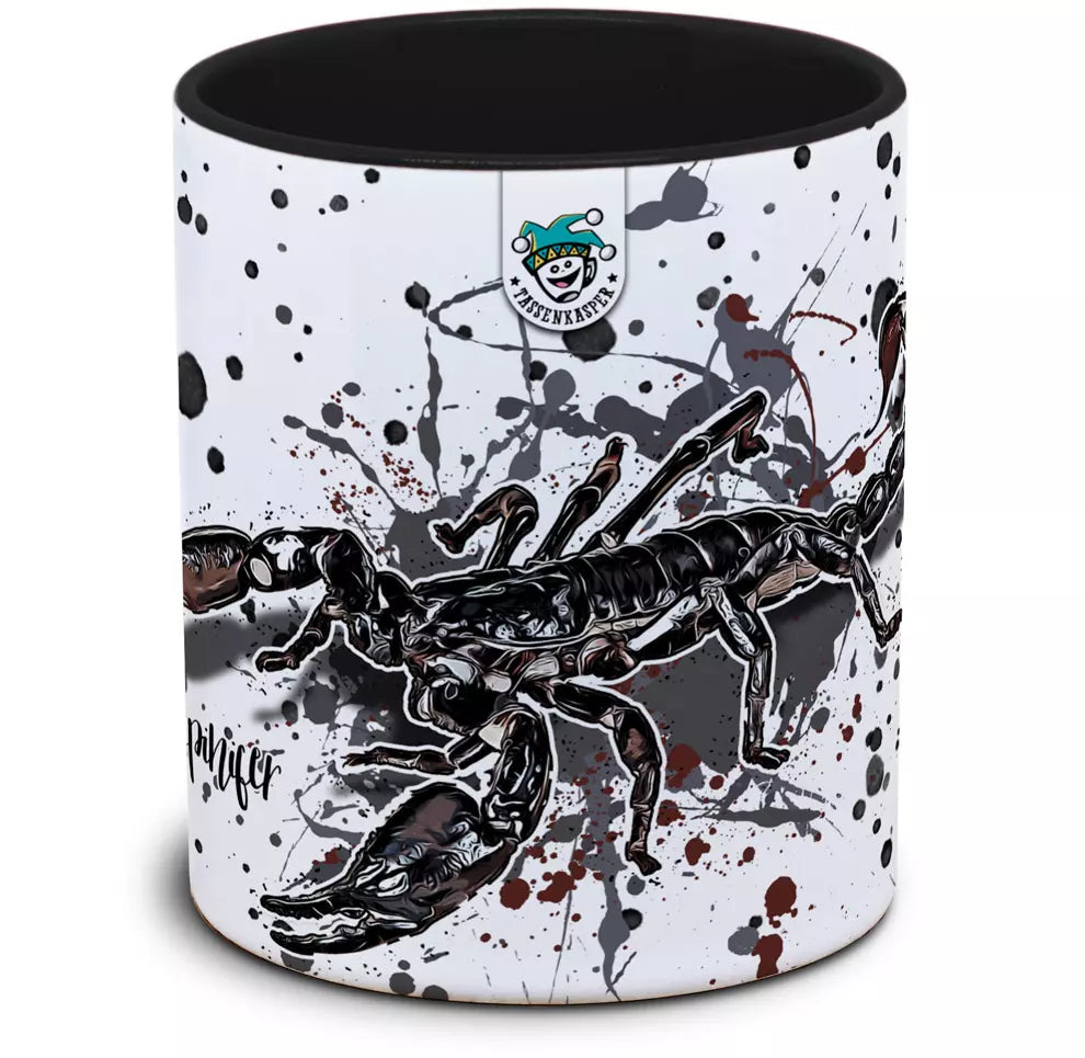 Keramiktasse mit Heterometrus spinifer / blauer Thaiskorpion Motiv von Tassenkasper