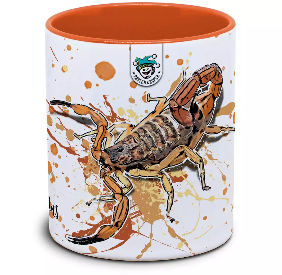 Keramiktasse mit Tityus serrulatus / brasilianischer gelber Skorpion Motiv von Tassenkasper